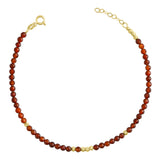 14k Gold | Red Jade Eternity Beaded Bracelet