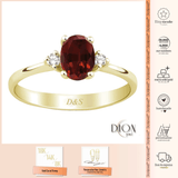 8k - 14k - 18k Gold | Teardrop Cut Red Ruby Ring with Diamonds