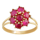 14k Gold | Ruby Hexagon Flower Ring