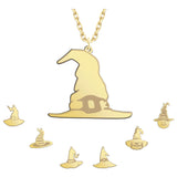 14k Gold | Tiny Witch Hat Necklace