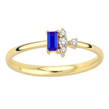 14k Gold | Baguette Cut Sapphire Ring