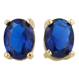 14k Gold | Sapphire Oval Stud Earrings