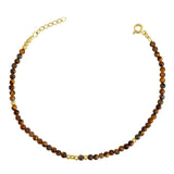 14k Gold | Tiger Stone Eternity Beaded Bracelet