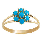 14k Gold | Turquoise Hexagon Flower Ring