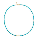 14k Gold | Turquoise Eternity Beaded Necklace