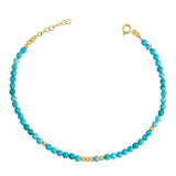 14k Gold | Turquoise & Gold Beaded Bracelet