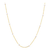 14k Gold | White Opal Beaded Necklace