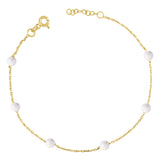 14k Gold | White Opal Beaded Bracelet