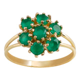 14k Gold | Emerald Hexagon Flower Ring