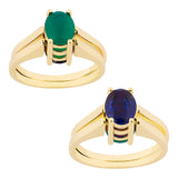 14k Gold | Emerald & Sapphire Reversible Ring