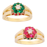 14k Gold | Ruby & Emerald Reversible Ring